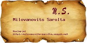Milovanovits Sarolta névjegykártya