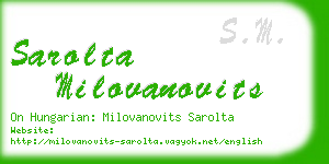 sarolta milovanovits business card